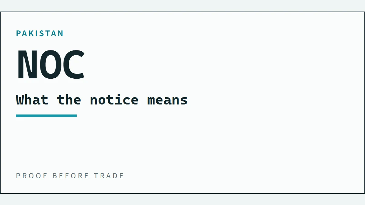 Binance Pakistan NOC دا مطلب
